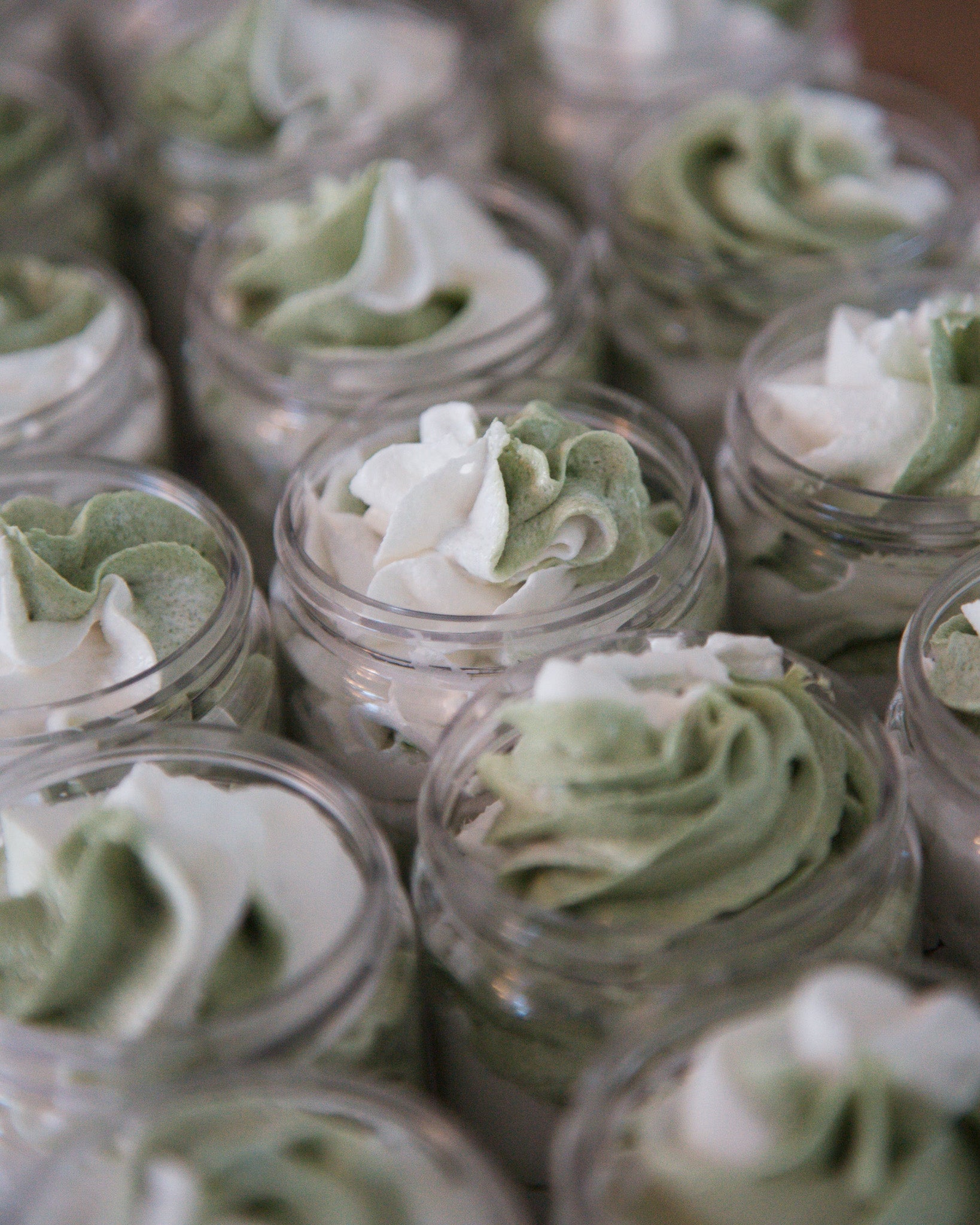 jars of tobacco + bay leaf sugar whipped soap