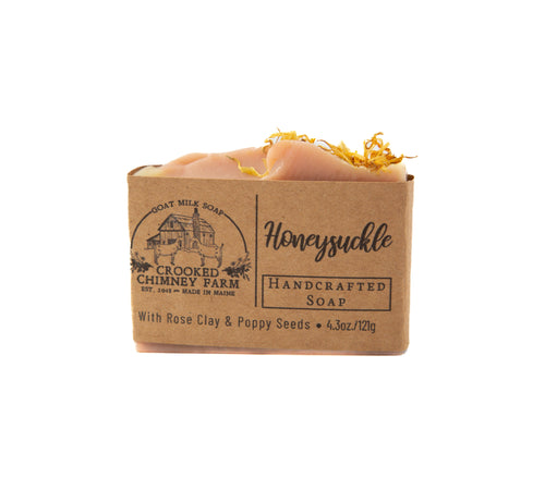 honeysuckle soap on white background
